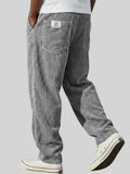 Men's Corduroy Trousers - Relaxed Fit, Elastic Waistband