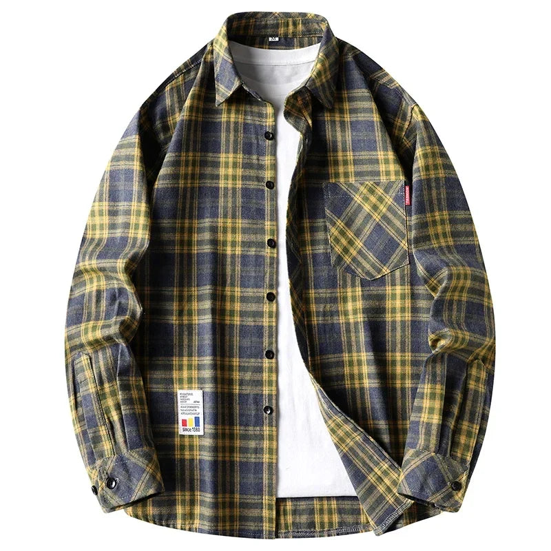 The Heritage Flannel | Mens Long Sleeve Grid Flannel Shirt