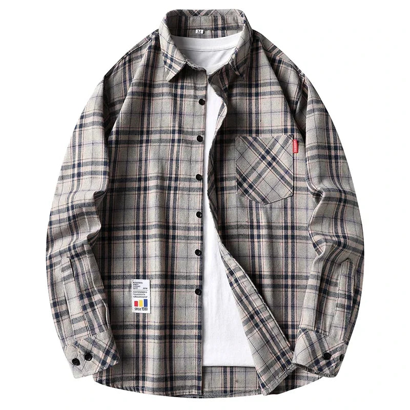 The Heritage Flannel | Mens Long Sleeve Grid Flannel Shirt